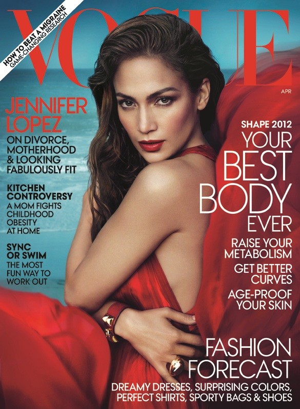 Photo Credit Vogue Jennifer Lopez on the cover of Vogue magazine's April 