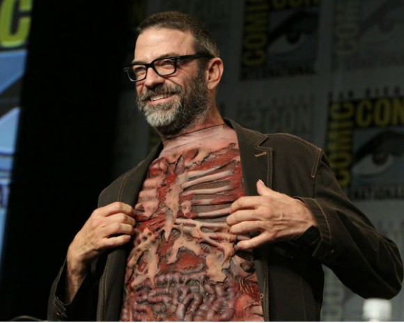 Keith Allan Interview is the one of the series' star actors, shown here with his chest being ripped open.