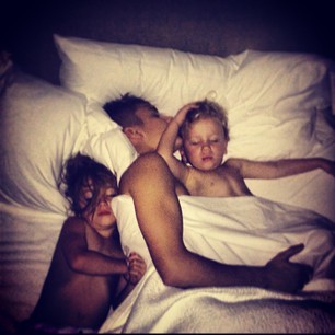 Justin Bieber with his siblings
